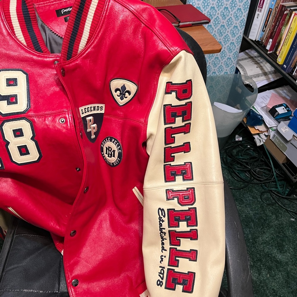 Varsity leather Bomber